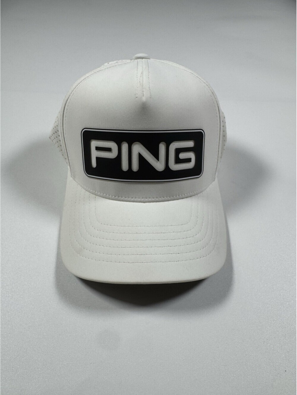 Ping 110 Flexfit Tech Snapback Golf Hat White Performance Adjustable Cap